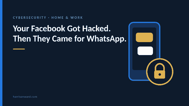 Phone showing two chat bubbles with a padlock badge, representing a compromised social account and messaging app secured with MFA