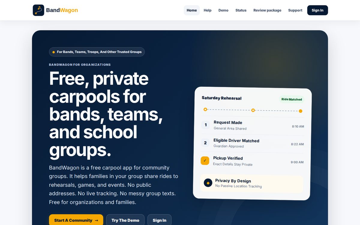 BandWagon home page