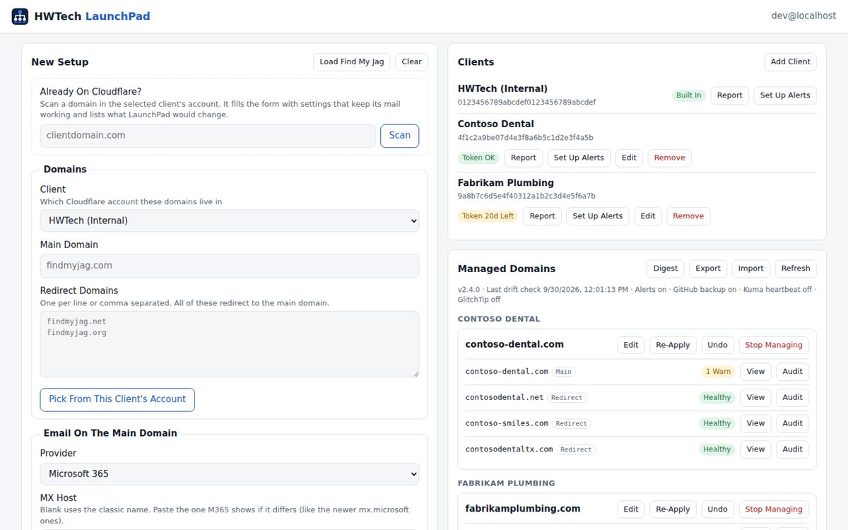 Clients and managed domains